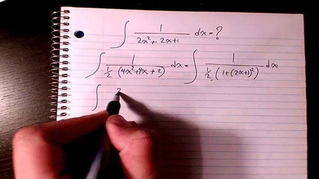 How to integrate 1/(2x^2+2x+1), Integration by substitution, indefinite integral, Calculus смотреть онлайн
