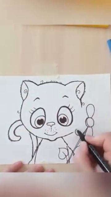 Рисуем котенка #art #рисуемвместе #drawing #artist #рисование #draw #котенок #рисунок #кот смотреть онлайн