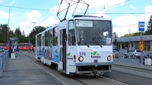 Трамвай Екатеринбурга Tatra T6B5SU борт. №376 маршрут №4 на остановке "Цирк"