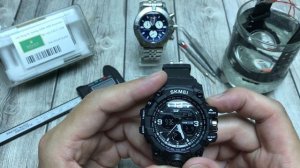 Универсальные SKMEI 1155B  5ATM. Тест на воду + настройка.