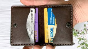 Компактный кожаный картхолдер, мини кошелек - обзор.