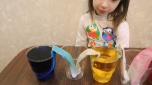 Опыты с водой. Шагающая вода. Радуга в стакане. Смешивание цветов