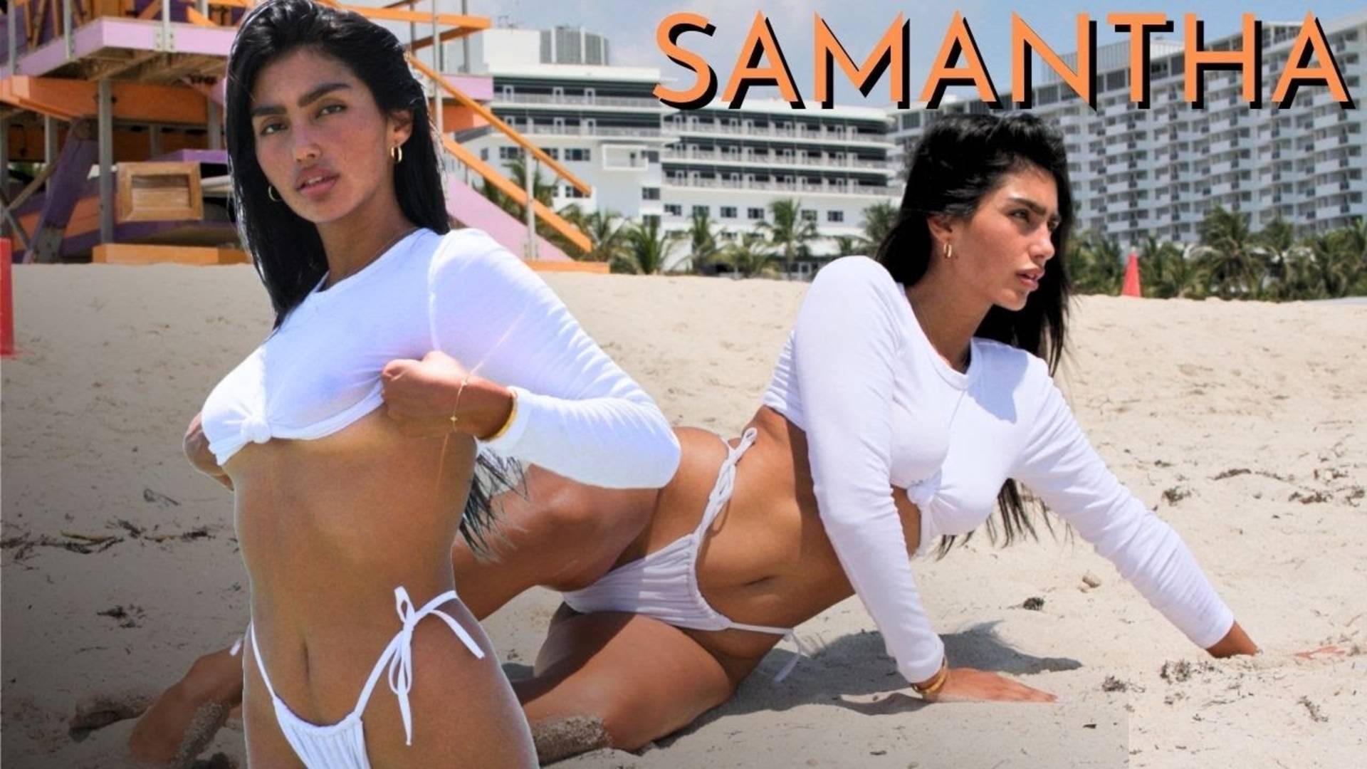 UNREAL Samantha Sanchez is Wet In NEW White Bikini