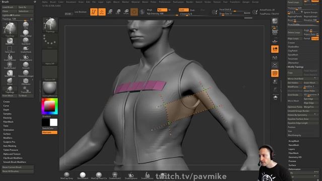 072 ZBrush Topology Brush Strap Techniques