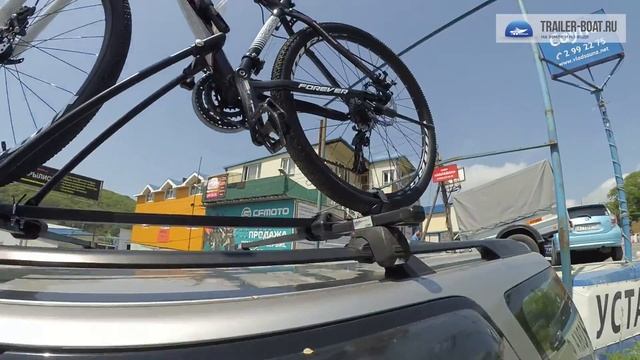 Обзор крепления для велосипеда на крышу авто Атлант Велокрепление на базовый багажник