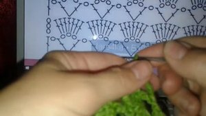 1  Узор вязанного крючком полотна "Ракушка".