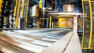 Автоматизированная линия паллетирования коробок с крупами