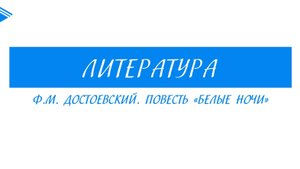 9 класс - Литература - Ф.М. Достоевский. Повесть Белые ночи