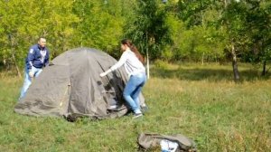 Установка туристической палатки: Sahara-3 от ТД Скаут