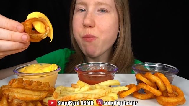 ASMR FRIES FEAST MUKBANG (No Talking) Eating Sounds смотреть онлайн