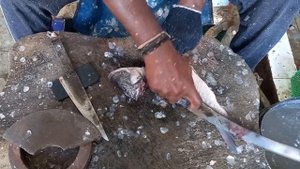 Catla fish cutting skills / Indian Fish Market / Professional fish cutting skills