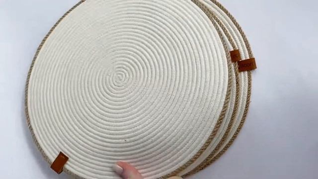 Салфетки сервировочные хлопковые с джутовой окантовкой, 30 см смотреть онлайн