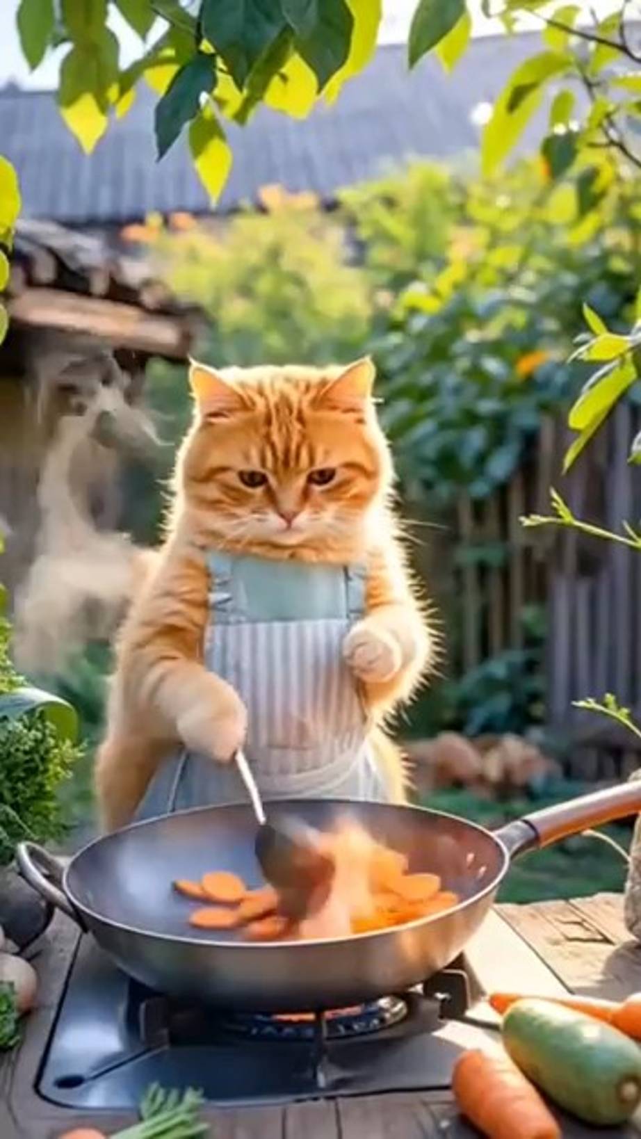 Котик готовит-это шок