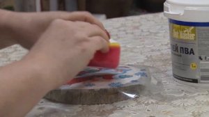 Декупаж на спиле дерева