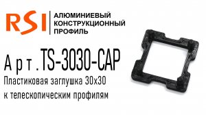 TS-3030-CAP | Пластиковая заглушка для телескопического профиля TS-3030 с отверстием 20х20мм