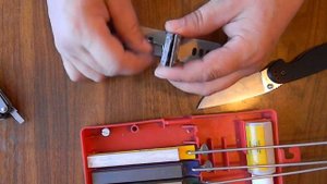 Как заточить нож на  Lansky с прямыми спусками от обуха.