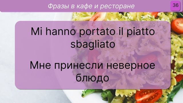 🍰🍦☕️Необходимые фразы для посещения ресторана, кафе.  70 фраз на итальянском языке! А2
