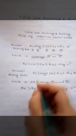 trick for melting and boiling point of alkaline earth metal