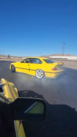 Bmw E30 M50 turbo tandem drifting with LS E36 M3 at apple valley speedway #bmw #drift #turbo #boost