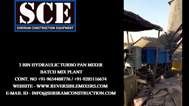 HYDRAULIC 3 BIN TURBO PAN MIXER BATCH MIX PLANT SHRIRAM