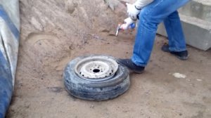 накачка колеса взрывом