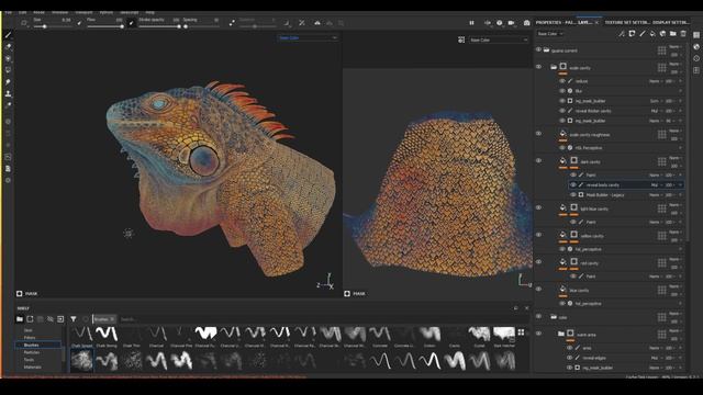 7. Iguana Skin Texturing - Refining the Skin Texture