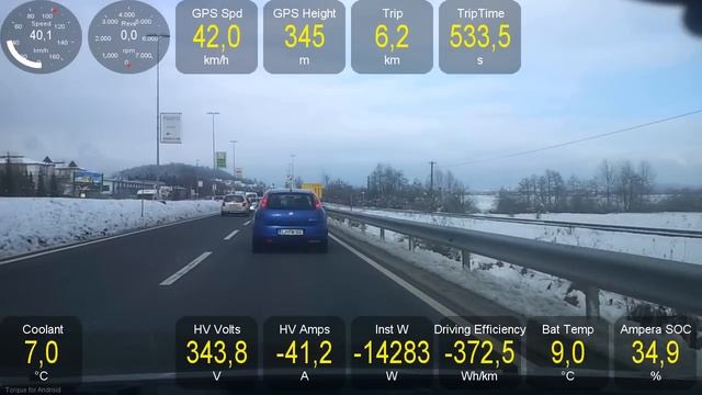 Opel Ampera - with real time Wh/km consumption displayed смотреть онлайн