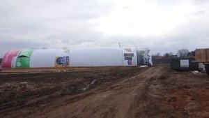 Каркасный ангар 10х40 покрытый банером