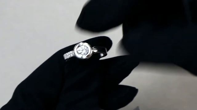 Серебряное кольцо AQUAMARINE с фианитом и Swarovski А66643А смотреть онлайн