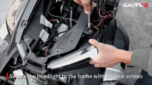SAUTVS LED Head Lights with High-Low Beams DRL Turn Signal Light for Can-Am Ryker All Models