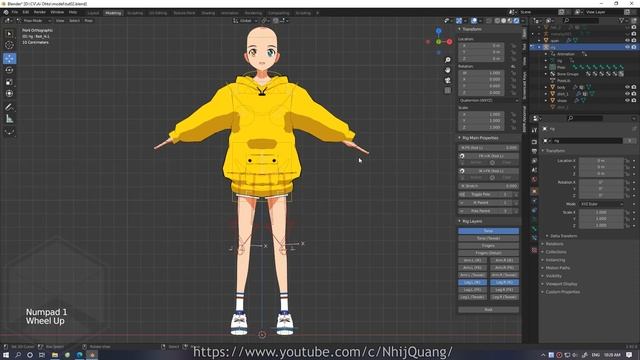 Blender 2.92: Anime Girl Body Rigging - Problems And How I Fix It - Ai Ohto Wonder Egg Priority смотреть онлайн