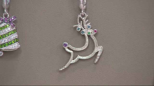 Judith Ripka Sterling Silver Gemstone Christmas Charm on QVC смотреть онлайн