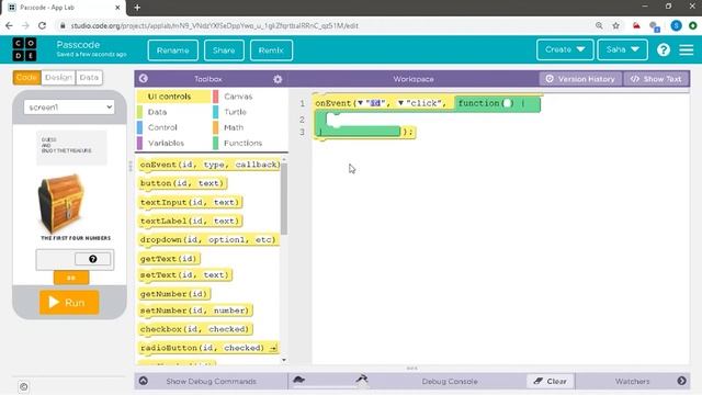 Tutorial 6 : Simple App for Guessing a Passcode