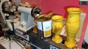 вазон 20 см из клёна с внутренней расточкой и чаша. токарный станок по дереву Realrez R-1218VD 550W