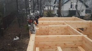Установка балок перекрытия 2 этажа