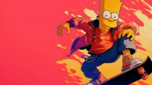 Барт Симпсон Зажигает на Скейте | Bart Simpson Rides a Skateboard Hype - Живые Обои