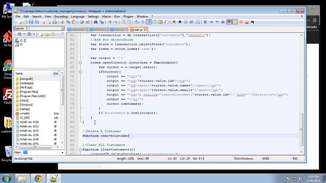 HTML 5 Video Tutorial - Lecture 68 - Indexed DB App - Delete Customers