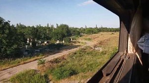 Вид из окна поезда 318 Одесса- Запорожье. Перегон Колосовка-Николаев пасс.
