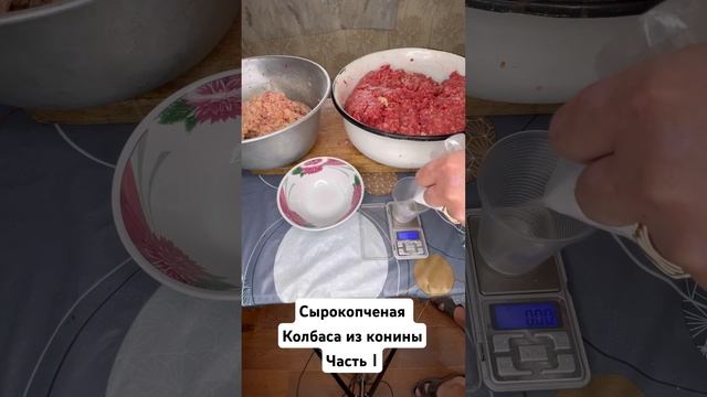 Готовим сырокопченую колбасу из конины #cooking #food #kop4usam #сырокопченаяколбаса #топ #еда