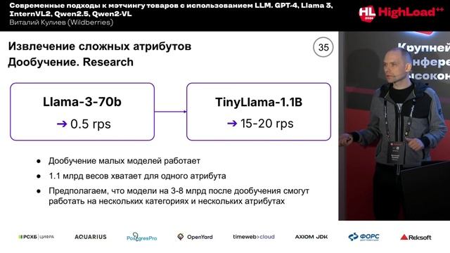 Современные подходы к матчингу товаров с использованием LLM. Виталий Кулиев, Highload 2024. смотреть онлайн