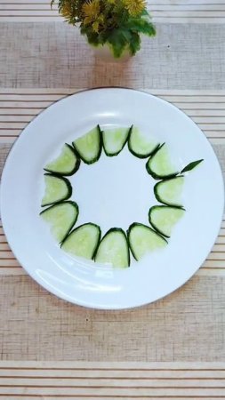 Easy salad decorations ideas l Cucumber Carving ideas #shorts #saladideas #foodart #fruit #vegetabl