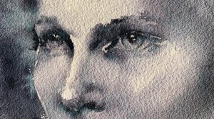 Портрет акварелью в технике монохром 💫