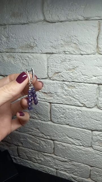 Серьги с аметистом и фианитами #серьги #фианит #украшения #аметист