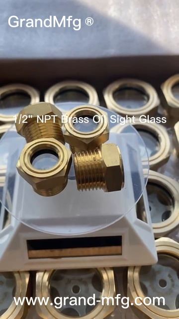 1/2" NPT GrandMfg® Brass oil level sight glass bulleye plug for ANSI Pumps Vacuum Pump Roots Blower