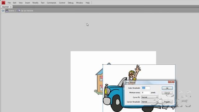 Trace Bitmap To Vector Shapes In Flash CS4  Part 1 of 2
