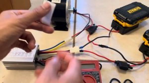 E Bike Controller Wiring diagram schematics for YK31C 36V 500W brush motor with 2 Dewalt Batteries.