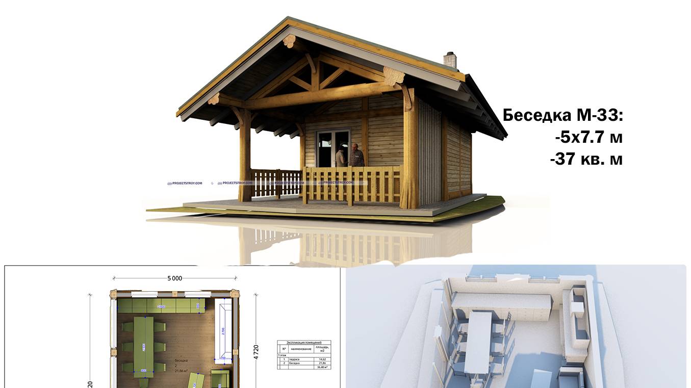 Беседка с мангалом или барбекюшницей