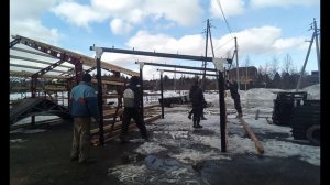 Металлокаркас односкатного  гаража сарая хозблока