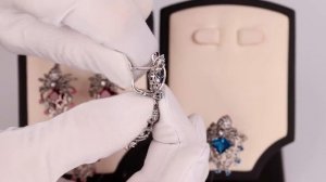 Серьги Паутина тайны из серебра с лондон топазом синтетическим и фианитами