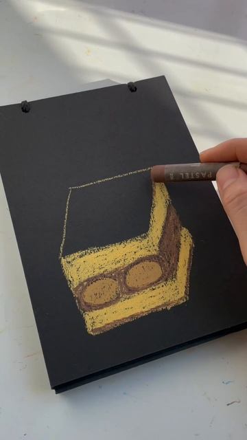 Draw tiramisu with oil pastels 🤤 #art #shorts #drawingtutorial #beginners #oilpastels #easydrawing